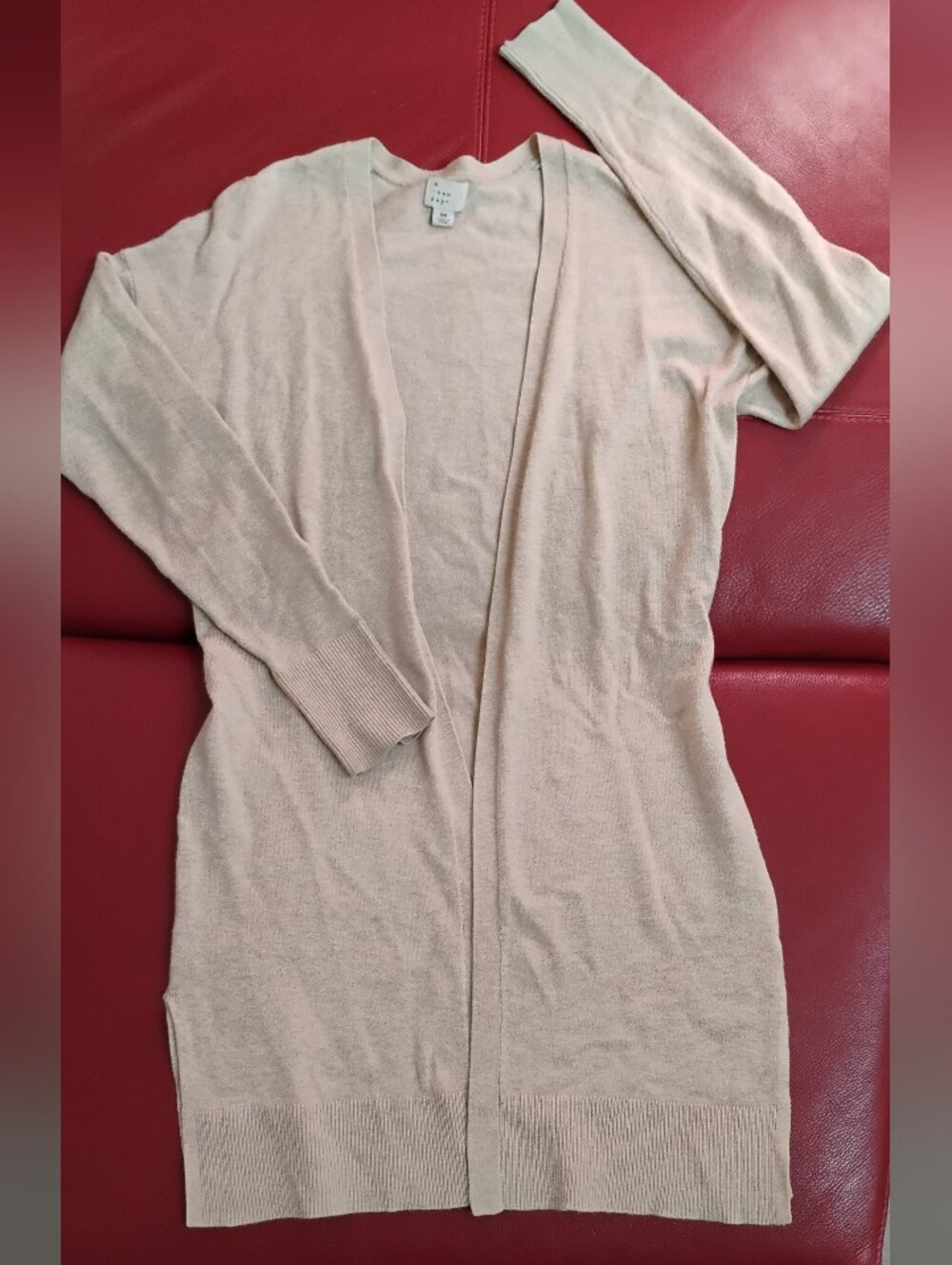 A New Day Light Beige Open-Front Women's Cardigan